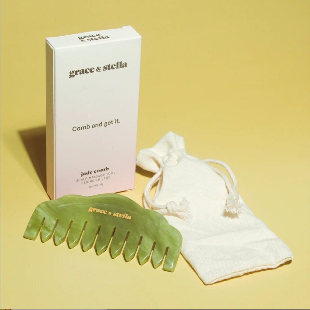 GRACE & STELLA Jade Comb - stone crystal